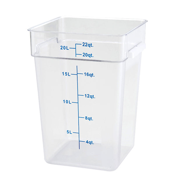 WINCO - TRANSLUCENT SQUARE 22QT STORAGE CONTAINER 1EA