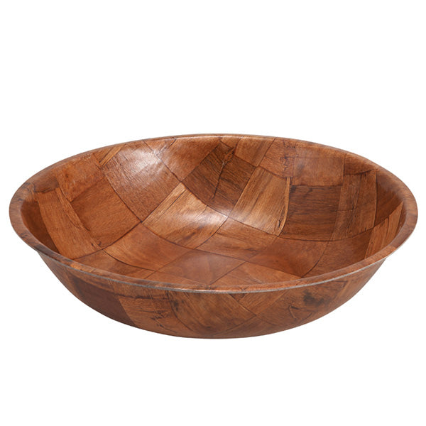 WINCO - 10" WOVEN WOODEN SALAD BOWL 1EA