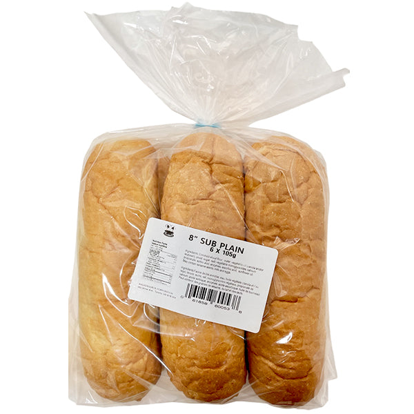 B&A BAKERY - PLAIN SUB ROLL 6PK