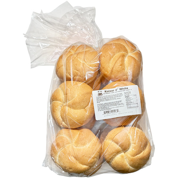 B&A BAKERY - KAISER BUNS WHITE 4IN 12PCS