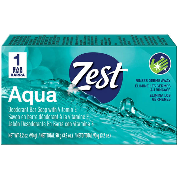ZEST - AQUA DEODORANT BAR SOAP 90GR