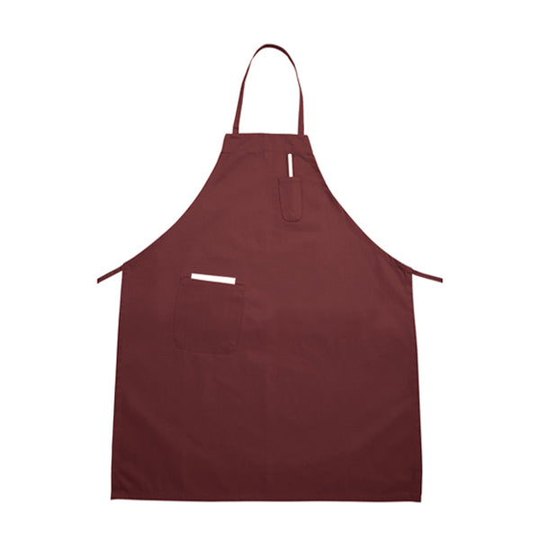 WINCO - FULL LENGTH APRON W POCKET BURGUNDY 1EA