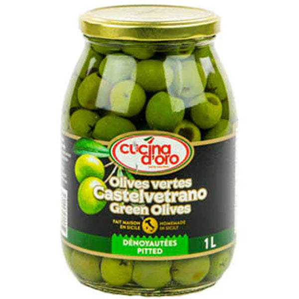 CUCINA D'ORO - CASTELVETRANO GREEN PITTED OLIVES 1.05LT