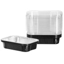 TALTHI - 1400ml ALUMINUM BLK RECT CONTAINER W/LID 1400ML 10EA