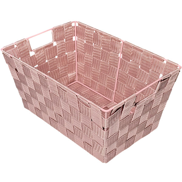 ITY - SINGLE NYLON RECTANGULAR STORAGE BASKET PINK EA