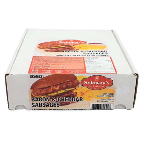 SOLOWAYS - BACON AND CHEDDAR SAUSAGES 12EA