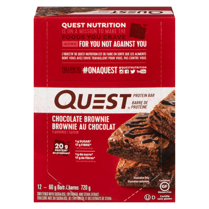 QUEST - BAR CHOCOLATE BROWNIE 12x60GR