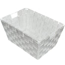 ITY - WHITE WEAVED RECTANGLE STORAGE BASKET EA