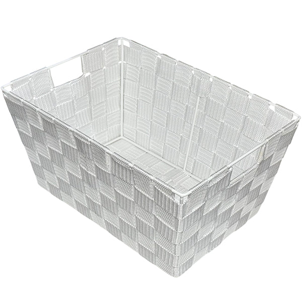 ITY - WHITE WEAVED RECTANGLE STORAGE BASKET EA