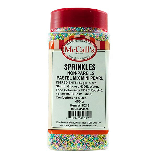 MCCALLS - SPRINKLES NON-PAREILS PASTEL MIX MINI PEARL 400GR