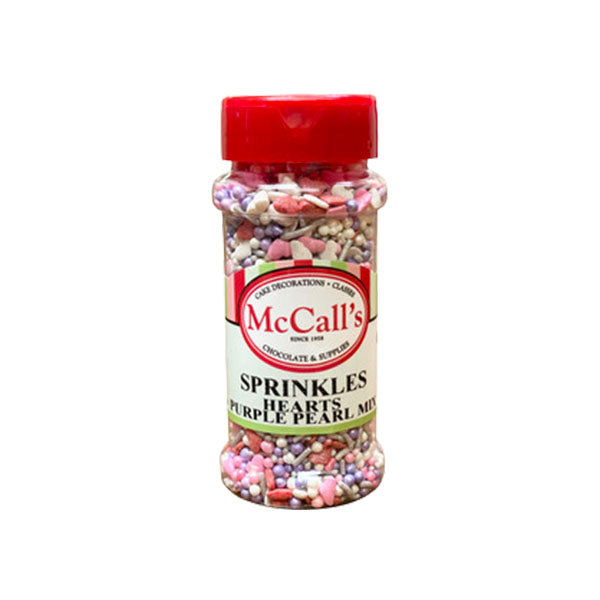 MCCALLS - SPRINKLES HEARTS PURPLE PEARL MIX 80GR