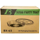BX PACKAGING - SUSHI PARTY TRAYS 13IN ROUND CLEAR BLUE WITH LIDS 120 CT