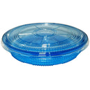 BX PACKAGING - SUSHI PARTY TRAYS 13IN ROUND CLEAR BLUE WITH LIDS 120 CT