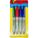PERMANENT BOLD BLACK MARKERS 4PK EA