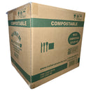 MAHER NATURALS - CUTLERY KIT 6.5" COMPOSTABLE W/ PAPER WRAPPER 500 PK