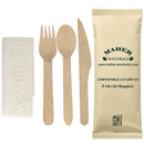MAHER NATURALS - CUTLERY KIT 6.5" COMPOSTABLE W/ PAPER WRAPPER 500 PK