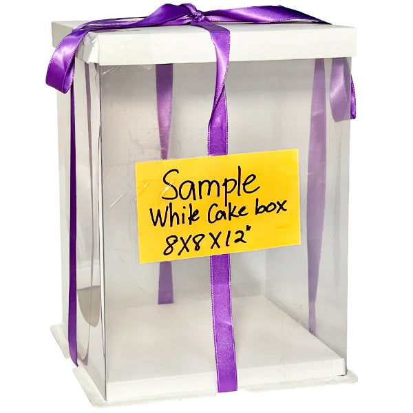 ML PACKAGING - 8"x8"x12" CLEAR CAKE BOX BOTTOM & LID 10x5 PK