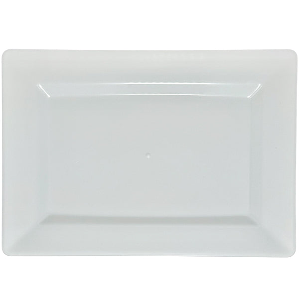 PARTY COUTURE - WHT 7.5" RECTANGLE DESSERT PLATE 12x10 PK