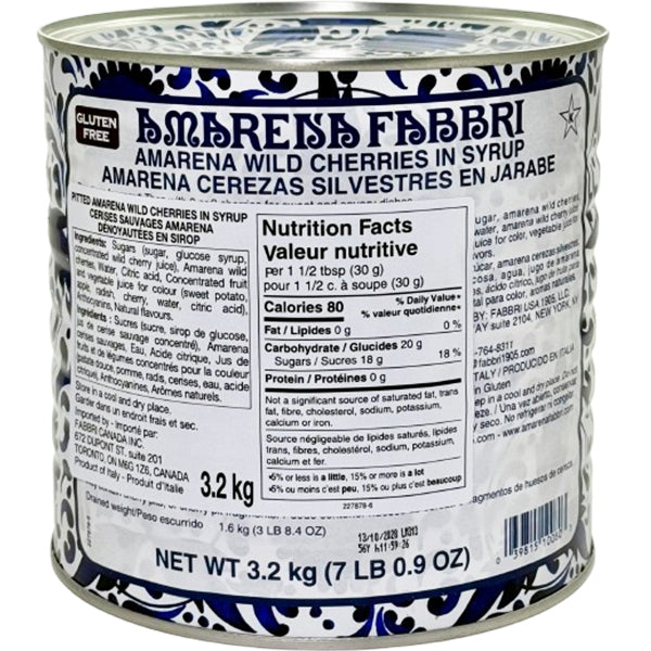 FABBRI - AMARENA CHERRIES TIN 6x3.2 KG