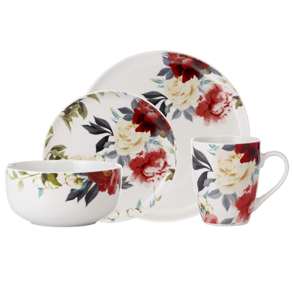 SAFDIE & CO - 16PC PORC DINNERSET ROSE GARDEN 16PCS