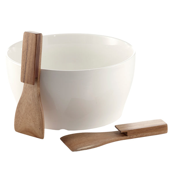 CELESTE - SALAD BOWL WITH ACACIA SERVER SET 3 PC