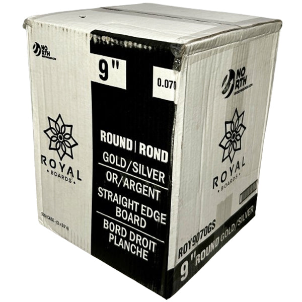 ROYAL - 9IN GOLD/SILVER LAMINATED EDGE ROUND BOARDS 0.07MM THICK 3x50 EA