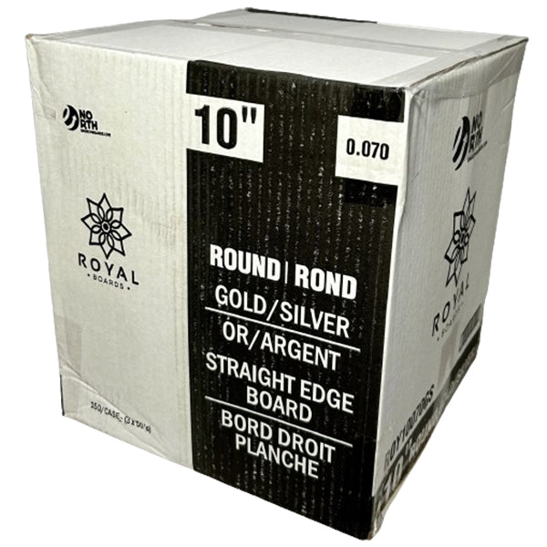 ROYAL - 10IN GOLD/SILVER LAMINATED EDGE ROUND BOARDS 0.07MM THICK 3x50 EA