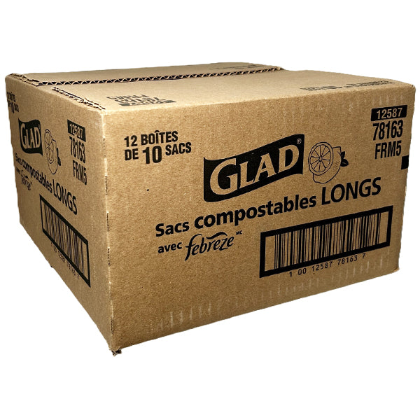 GLAD - 49L TALL COMPOST BAG W/ FEBREZE FRESH LEMON SCENT 12x1 EA