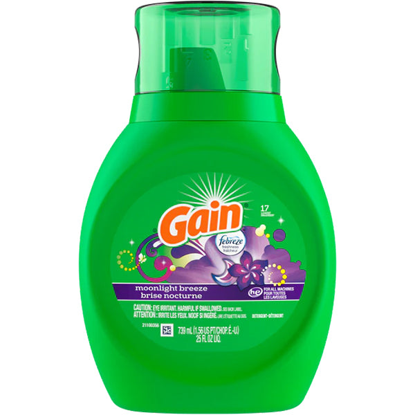 GAIN - MOONLIGHT BREEZE DETERGENT 17 LOADS 6x739 ML