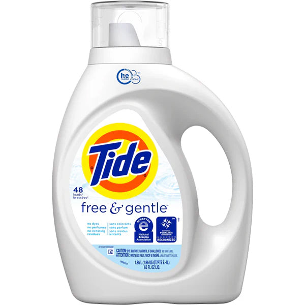 TIDE - FREE & GENTLE LIQUID 48LOADS 4x1.86 LT