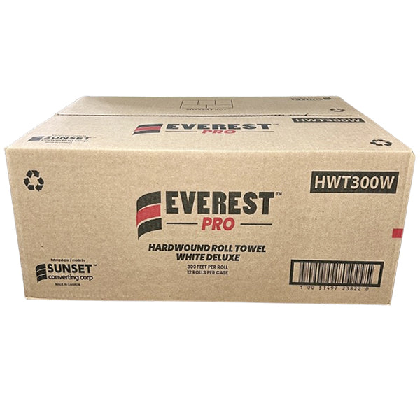 EVEREST PRO - 300 WHITE PAPER TOWEL ROLLS 12EA