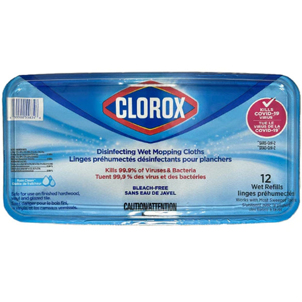 CLOROX - WET MOPPING DISINFETING CLOTHS RAIN CLEAN 6x12 CT