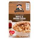 QUAKER - OATMEAL MAPLE &  BROWN SUGAR INSTANT 12x344 GR