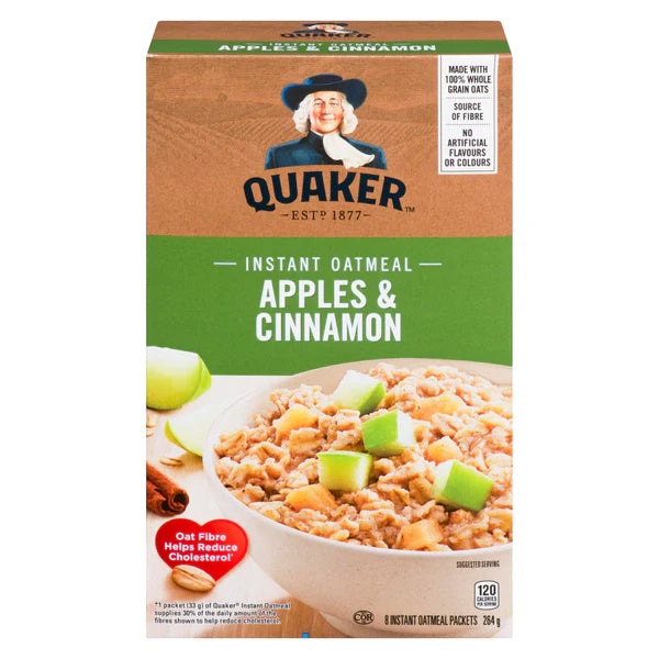 QUAKER - APPLE CINNAMON INSTANT OATMEAL 12x264 GR