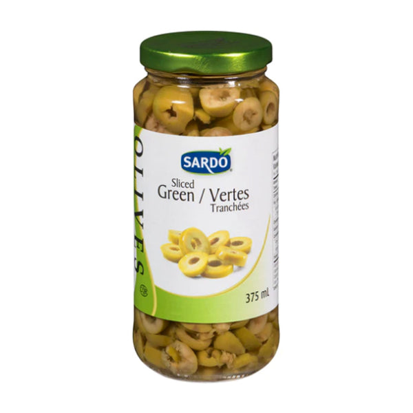 SARDO - SLICED GREEN OLIVES 12x375 ML