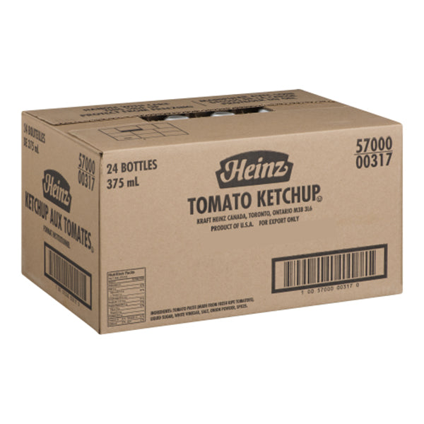 KRAFT HEINZ - KETCHUP GLASS BOTTLE KOSHER 24x375ML