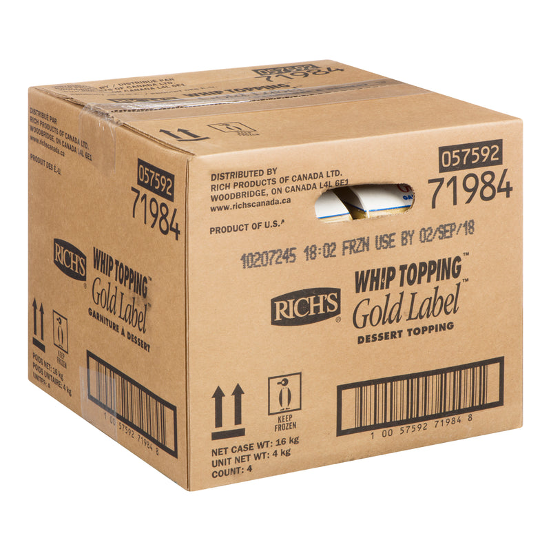 RICHS - WHIP TOPPING GOLD LABEL 4x4 KG