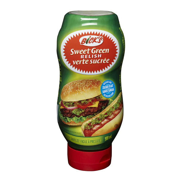 BICKS - BICK'S SQUEEZE SWEET GREEN RELISH 12x500 ML