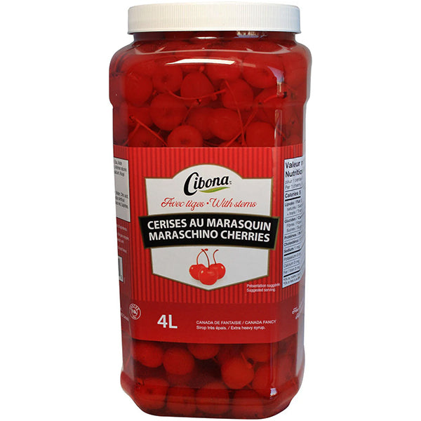 CIBONA - MARASCHINO CHERRIES W/ STEM 2x4 LT