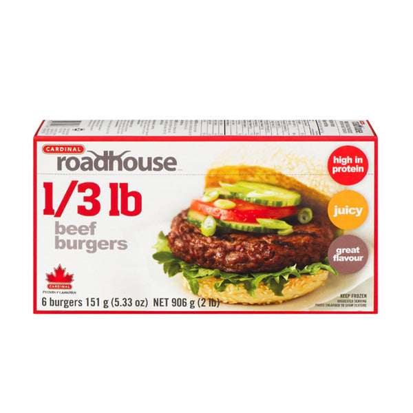 CARDINAL - ROADHOUSE THIRD POUND BURGERS 6x906 GR