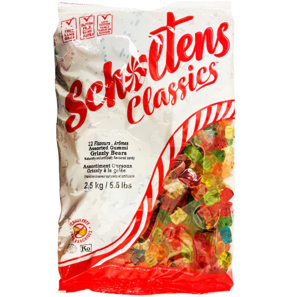 SCHOLTENS - 12 FLAVOURS ASSORTED GUMMY GRIZZLY BEARS 4x2.5 KG