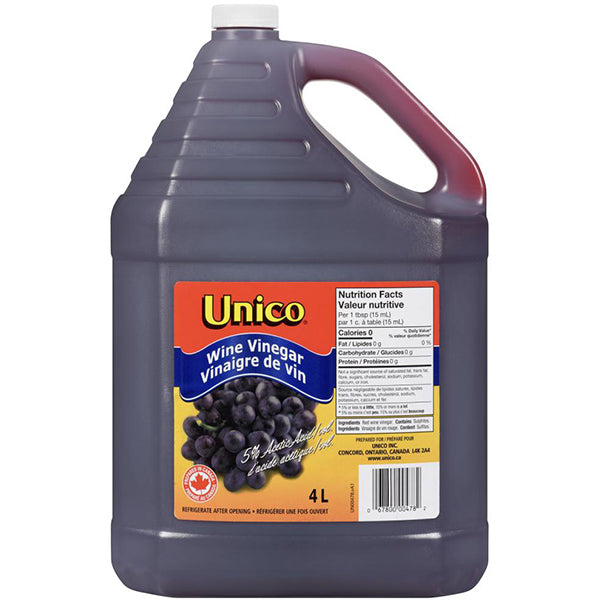 UNICO - RED WINE VINEGAR 4x4LT
