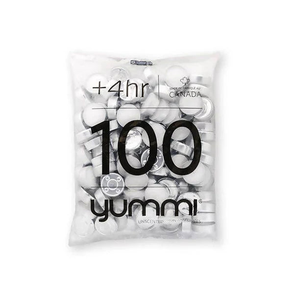 YUMMI - TEALIGHTS UNSCENTED 4 TO 5 HRS 9x100EA