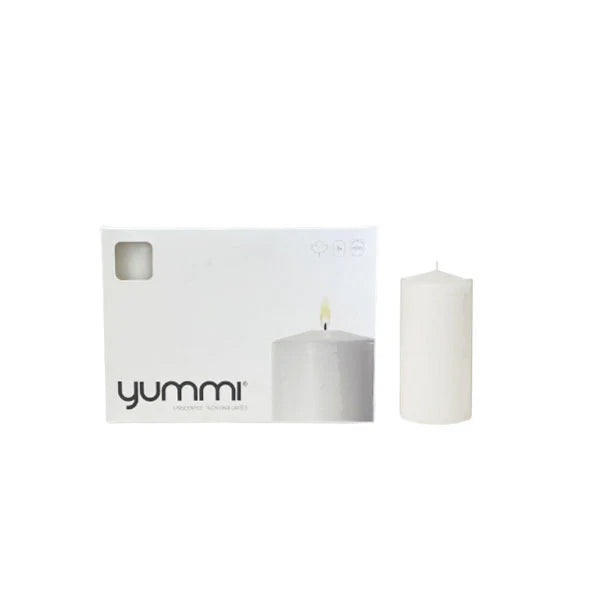 YUMMI - PILLAR CANDLE 2.8X6IN WHITE 4X3EA