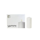 YUMMI - PILLAR CANDLE 2.8X8IN WHITE 4X3EA