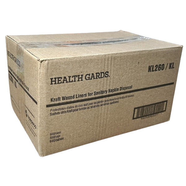 HEALTH GARDS - KRAFT WAXED PAPER RECEPTACLE LINER 500EA