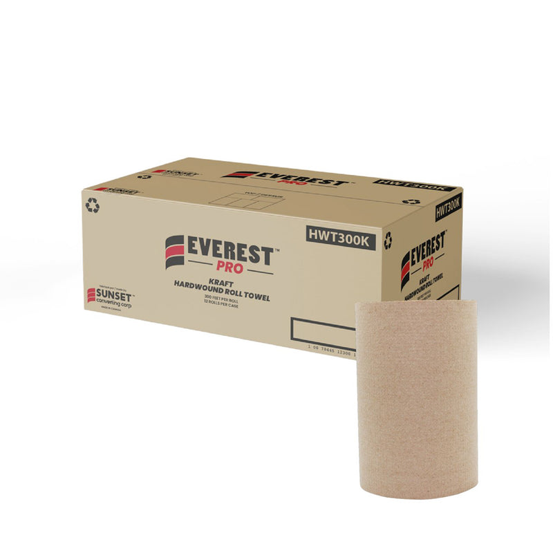 EVEREST PRO - 300 KRAFT PAPER TOWEL ROLLS 12EA