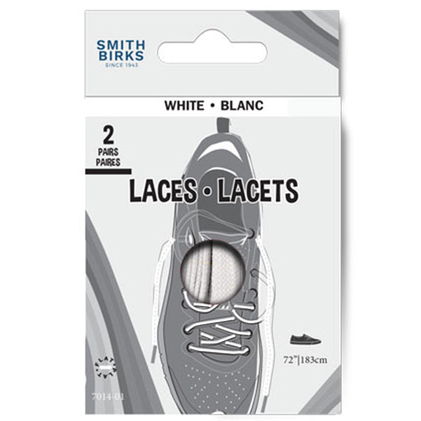 SYMAK - SPORT SHOE LACES WHITE  +72IN 6x1 EA