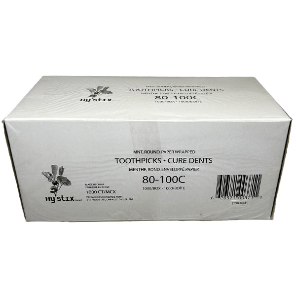 HY STIX - TOOTHPICK MINT PAPER WRAPPED 12x1000 PK