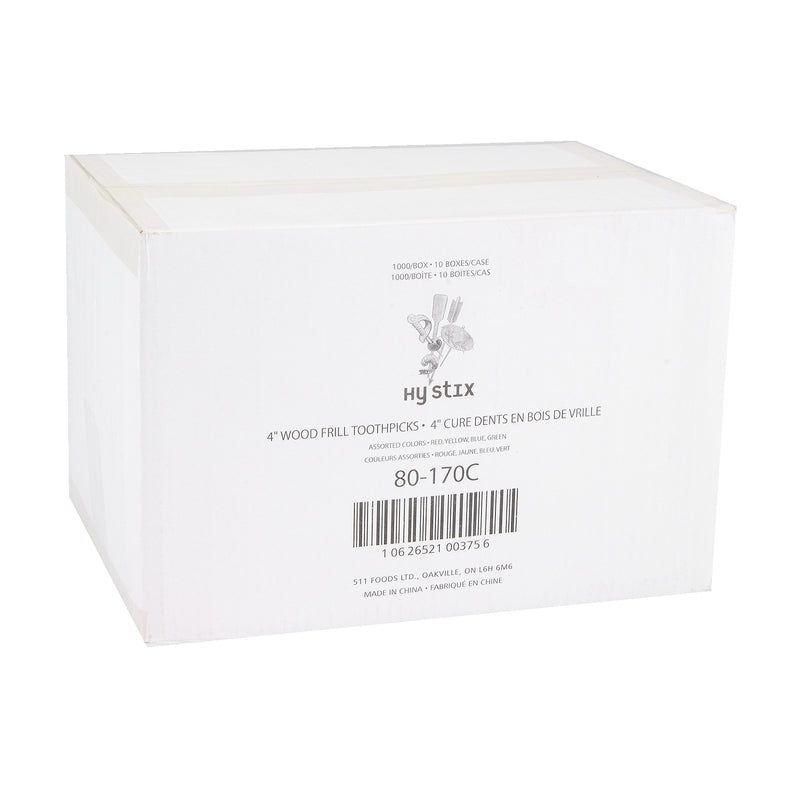 HY STIX - TOOTHPICKS 4in FRILL 10x1000